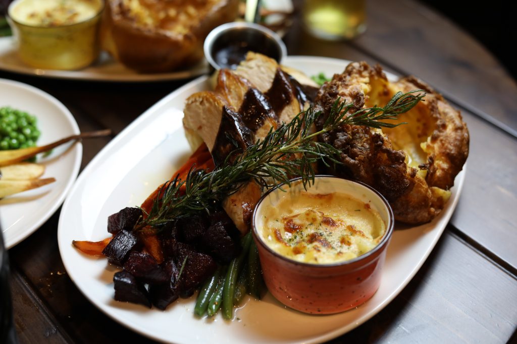 The Irish Vickers Sunday Roast experience in Abu Dhabi with traditional carvery and drinks